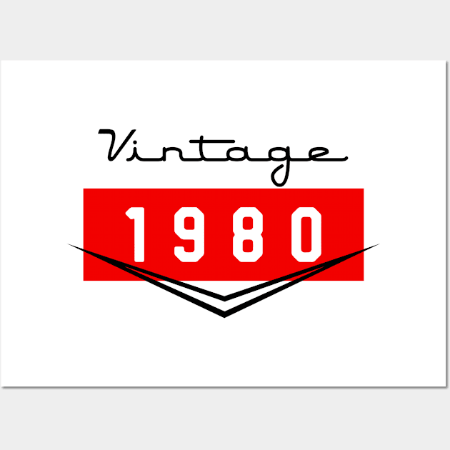 Vintage 1980 Made in 1980 40th birthday 40 years old Gift Wall Art by CreativeShirt